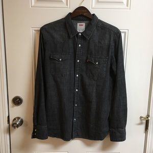 Levi’s Gray Slim Fit Denim Shirt